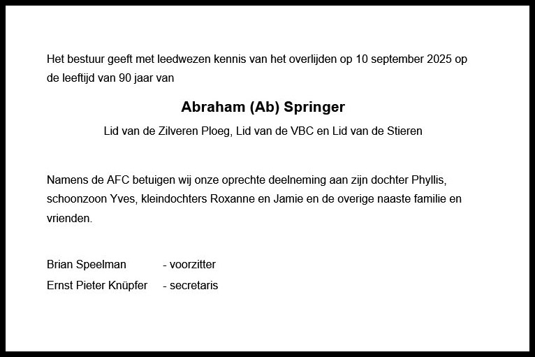 Abraham AB Springer RIP
